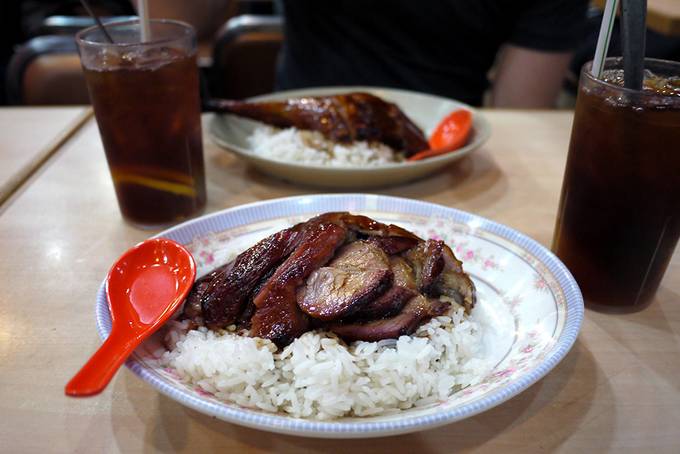 plates of roast goose