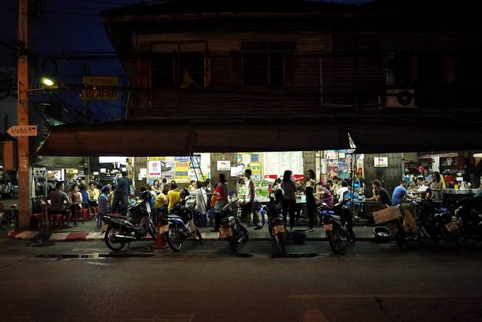 local restaurant at night