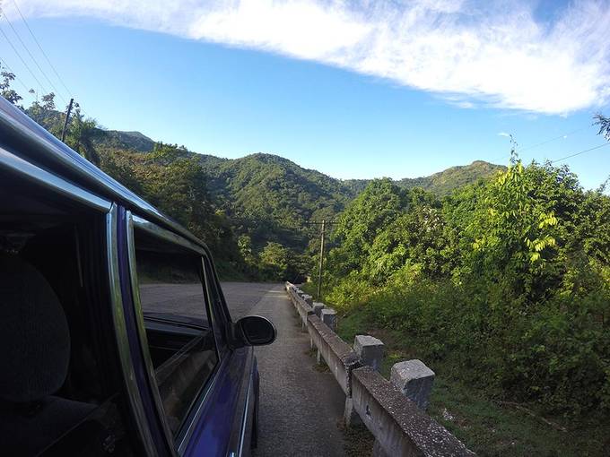 Driving through the mountains