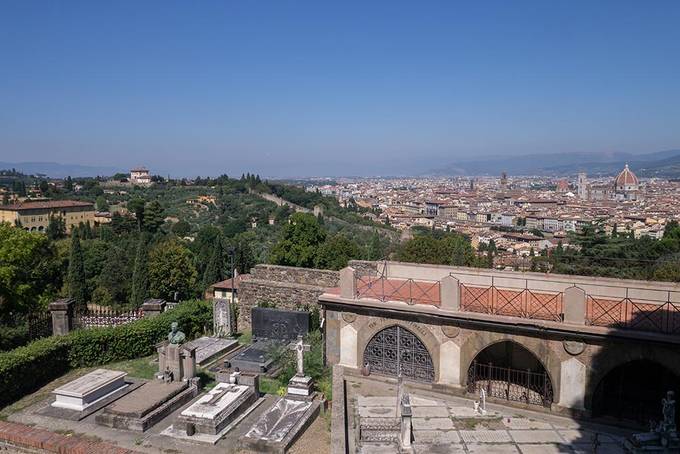 A cemetery with a view