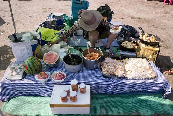 Freshly prepared Thai food