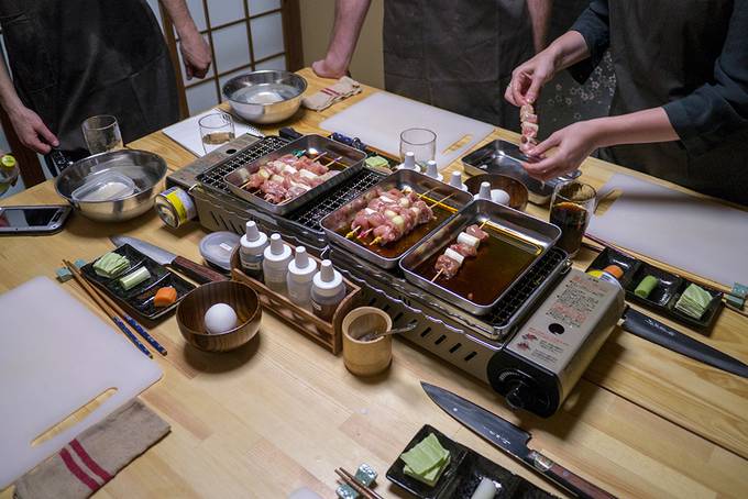 Making yakitori