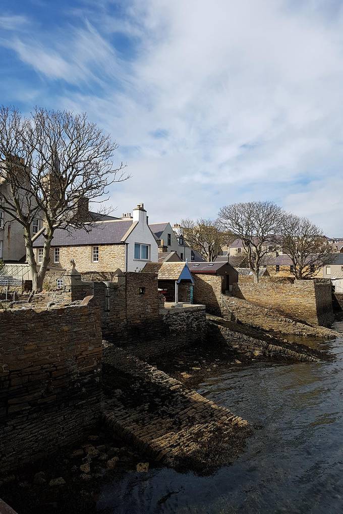 Stone cottages by the sea