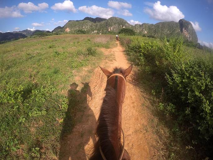 Horse riding in the valley