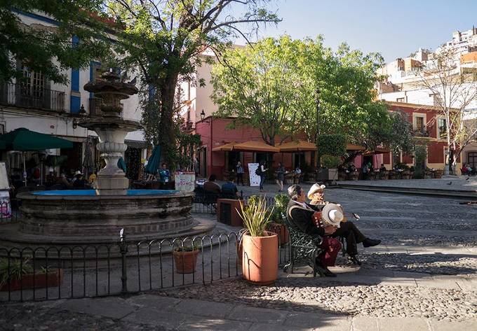 One of the city's pretty plazas